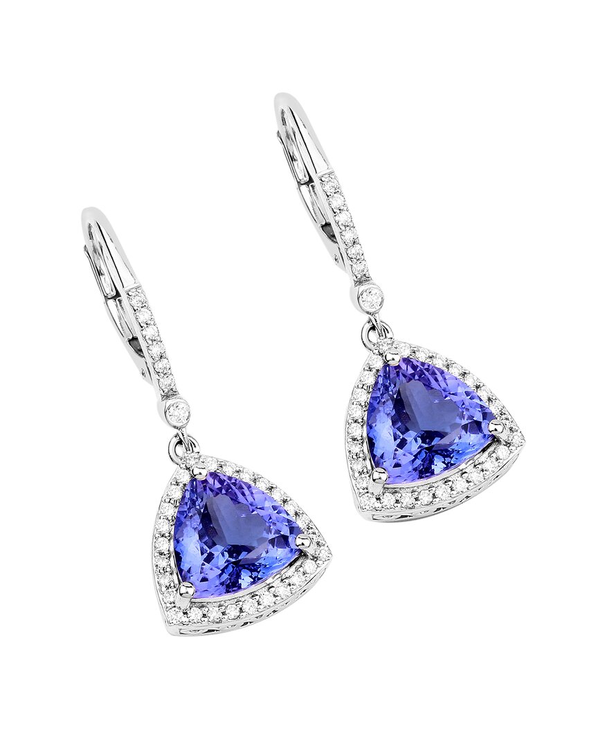 Shop Diana M. Fine Jewelry 14k 4.61 Ct. Tw. Diamond & Tanzanite Dangle Earrings
