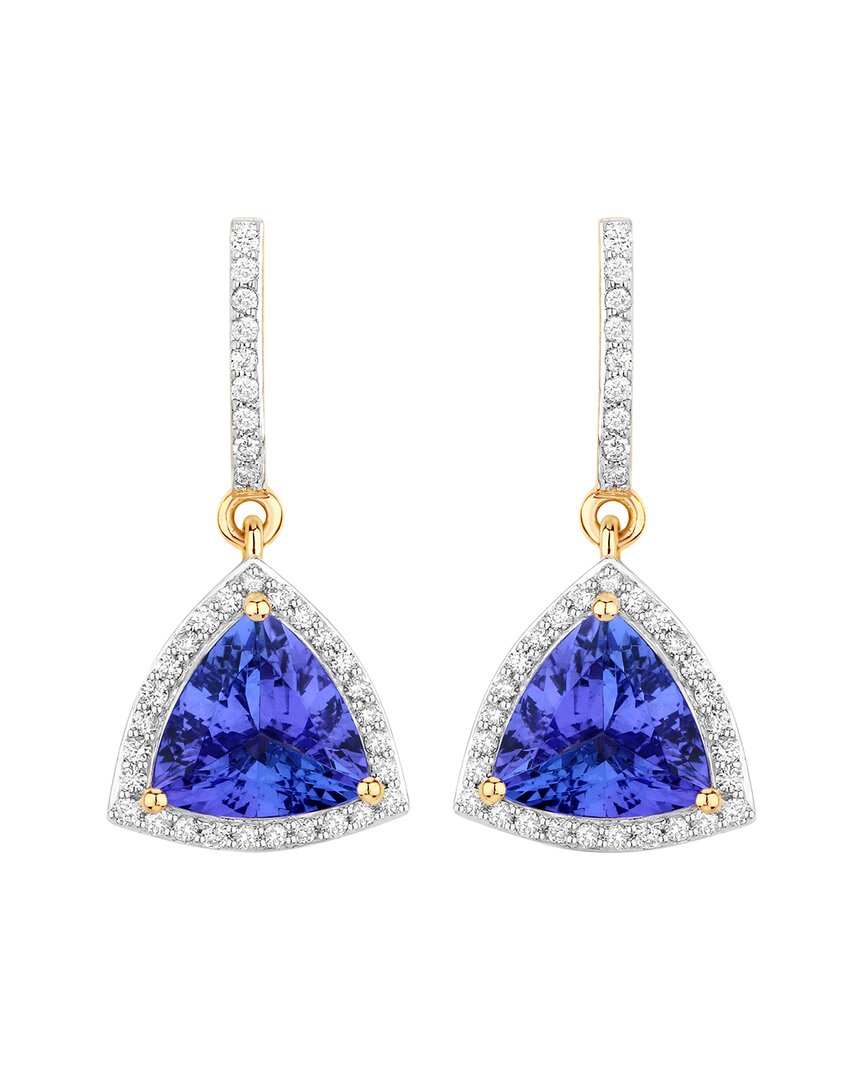 Shop Diana M. Fine Jewelry 14k 3.86 Ct. Tw. Diamond & Tanzanite Dangle Earrings
