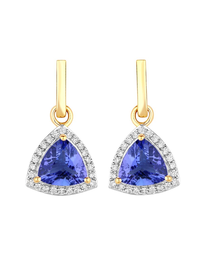 Shop Diana M. Fine Jewelry 14k 3.86 Ct. Tw. Diamond & Tanzanite Dangle Earrings