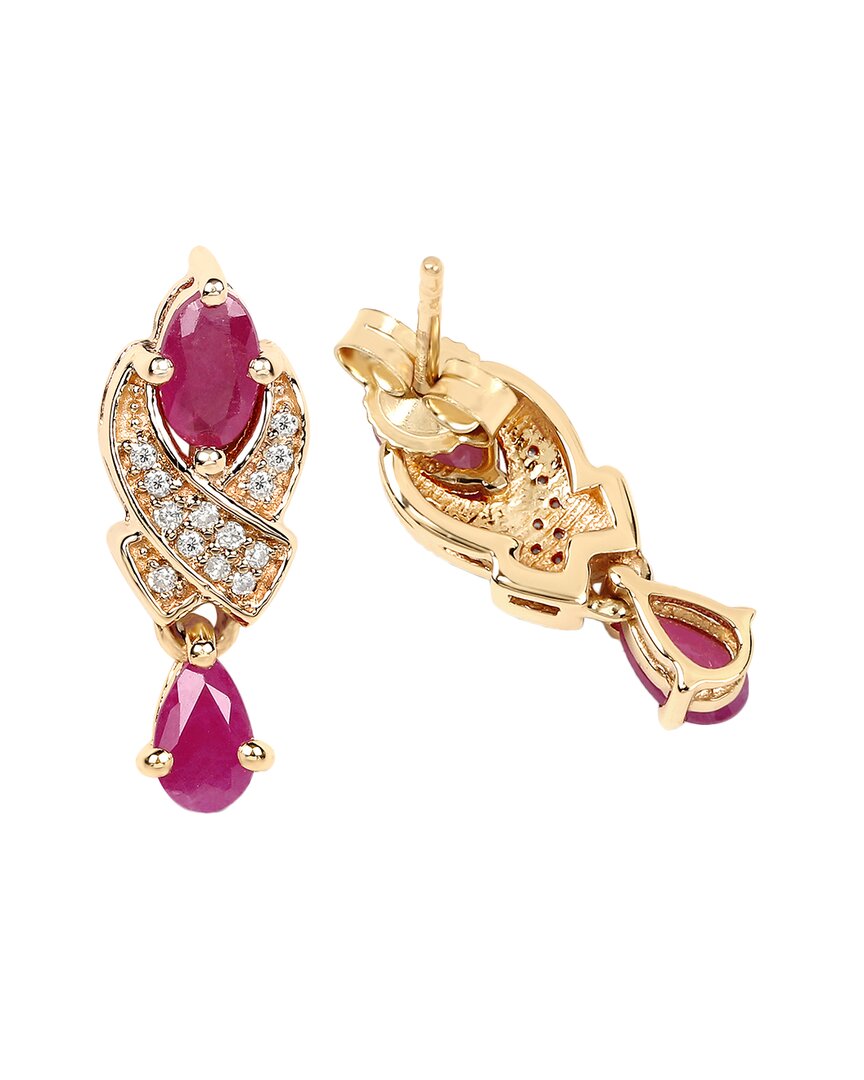 Shop Diana M. Fine Jewelry 14k 1.12 Ct. Tw. Diamond & Ruby Dangle Earrings