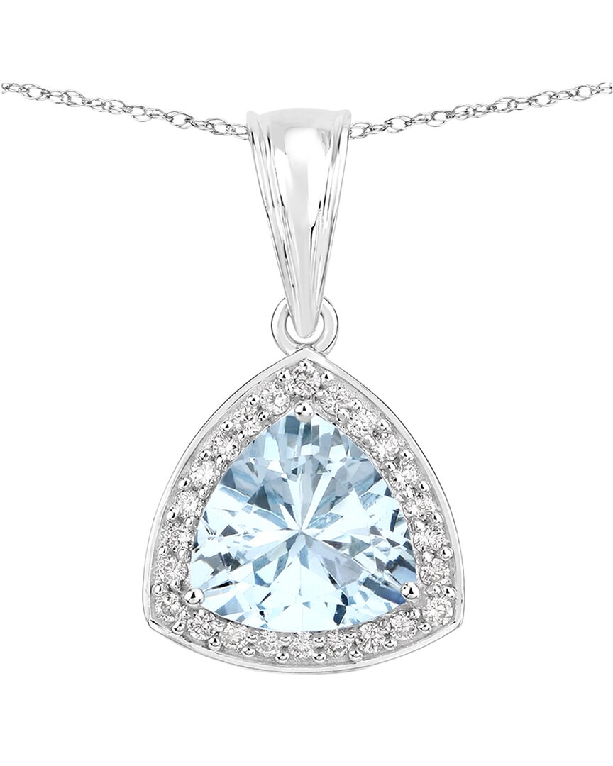 Shop Diana M. Fine Jewelry 14k 2.24 Ct. Tw. Diamond & Aquamarine Pendant