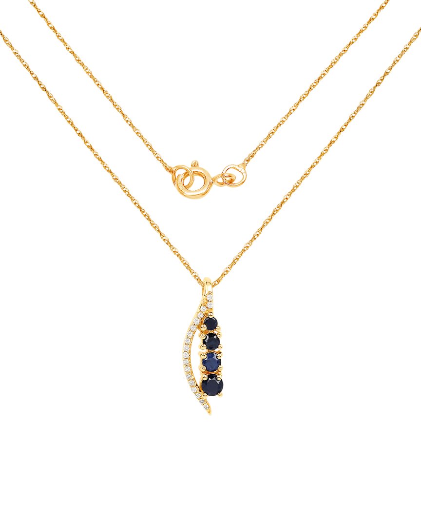 Shop Diana M. Fine Jewelry 14k 0.40 Ct. Tw. Diamond & Sapphire Pendant