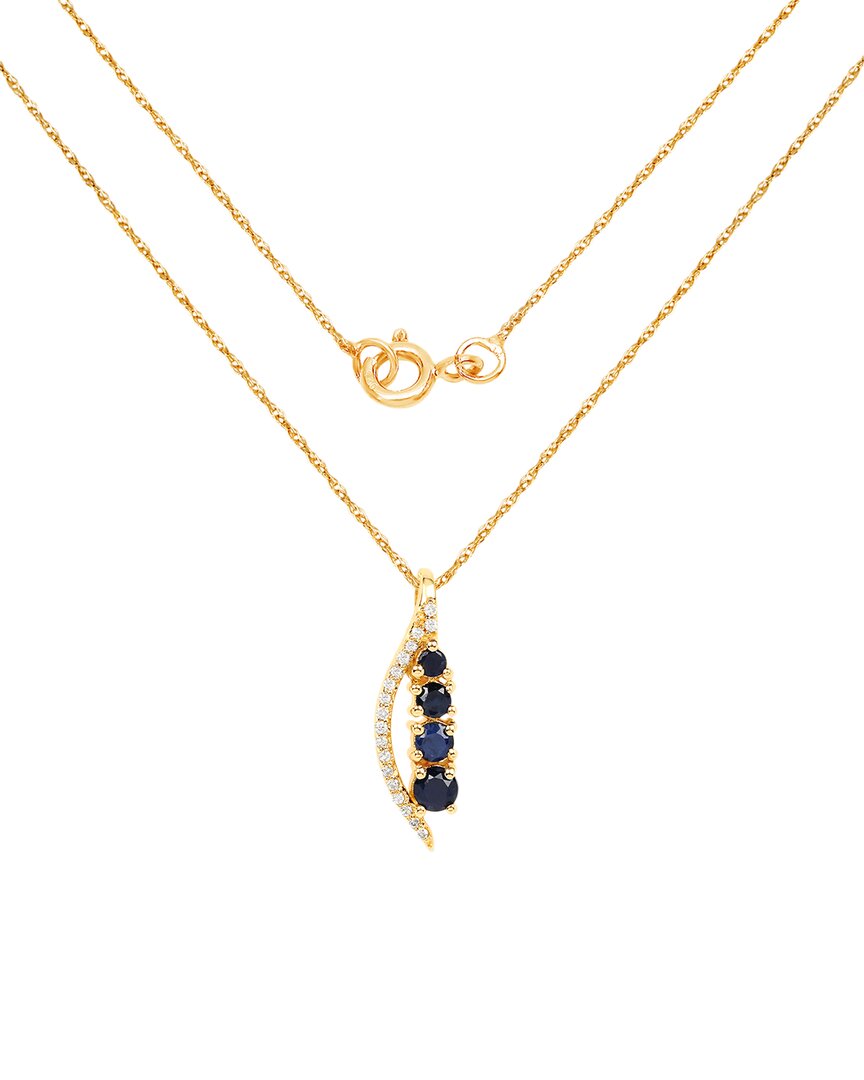Diana M. Fine Jewelry 14K 0.40 ct. tw. Diamond & Sapphire Pendant