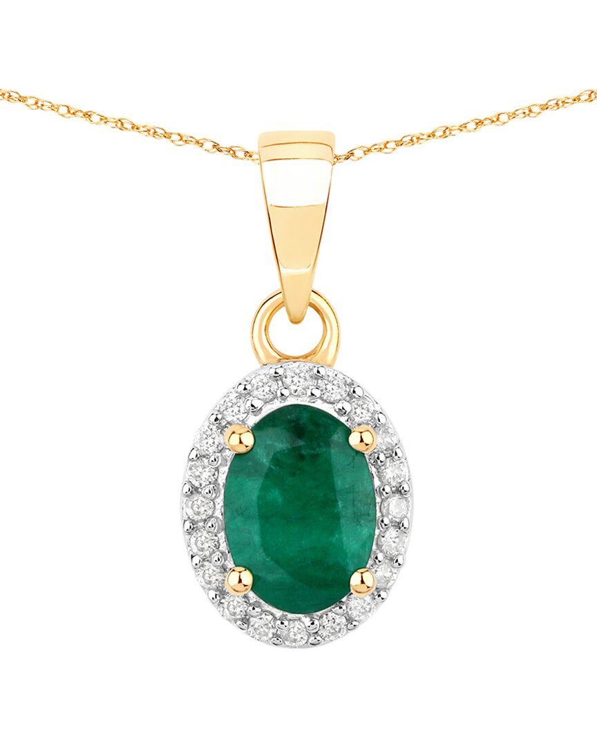 Shop Diana M. Fine Jewelry 14k 0.83 Ct. Tw. Diamond & Emerald Pendant