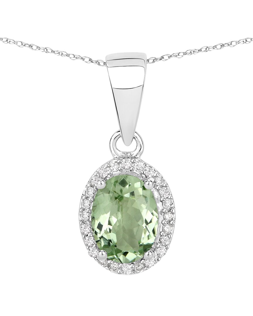 Shop Diana M. Fine Jewelry 14k 1.27 Ct. Tw. Diamond & Green Tourmaline Pendant