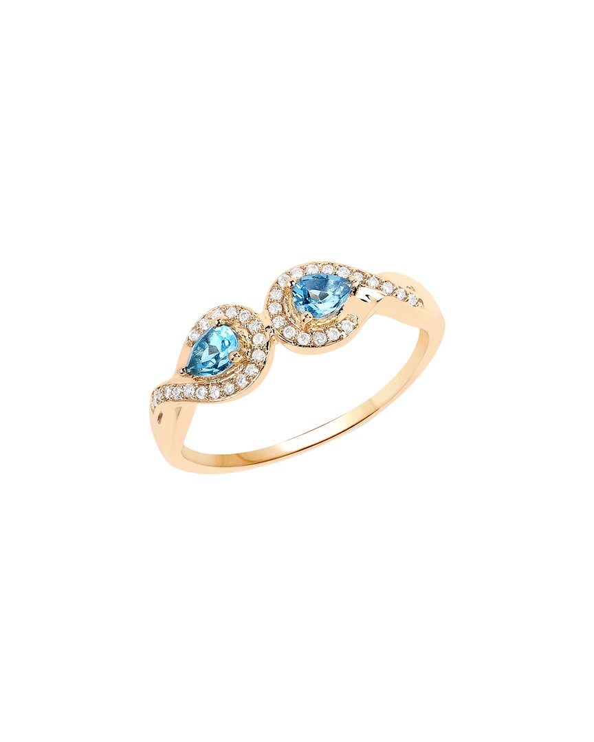 Shop Diana M. Fine Jewelry 14k 0.45 Ct. Tw. Diamond & Blue Topaz Ring