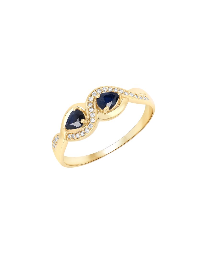 Shop Diana M. Fine Jewelry 14k 0.47 Ct. Tw. Diamond & Sapphire Ring