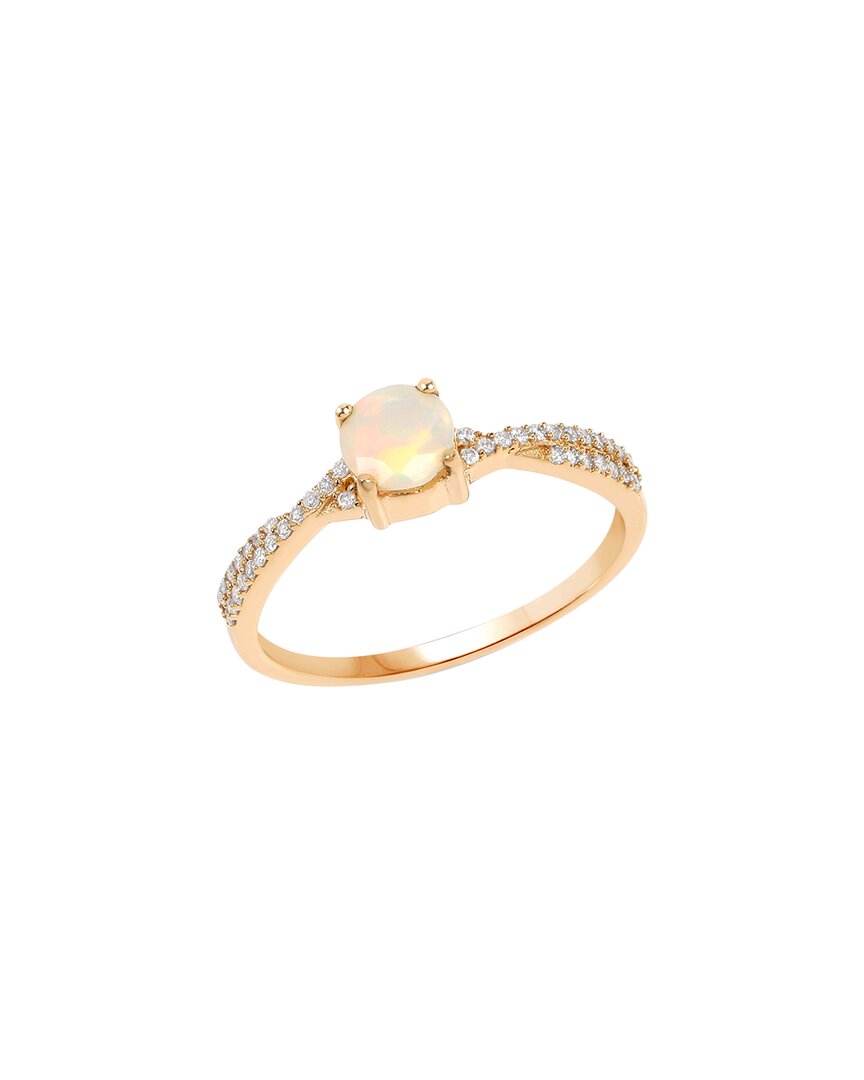 Shop Diana M. Fine Jewelry 14k 0.37 Ct. Tw. Diamond & Opal Ring