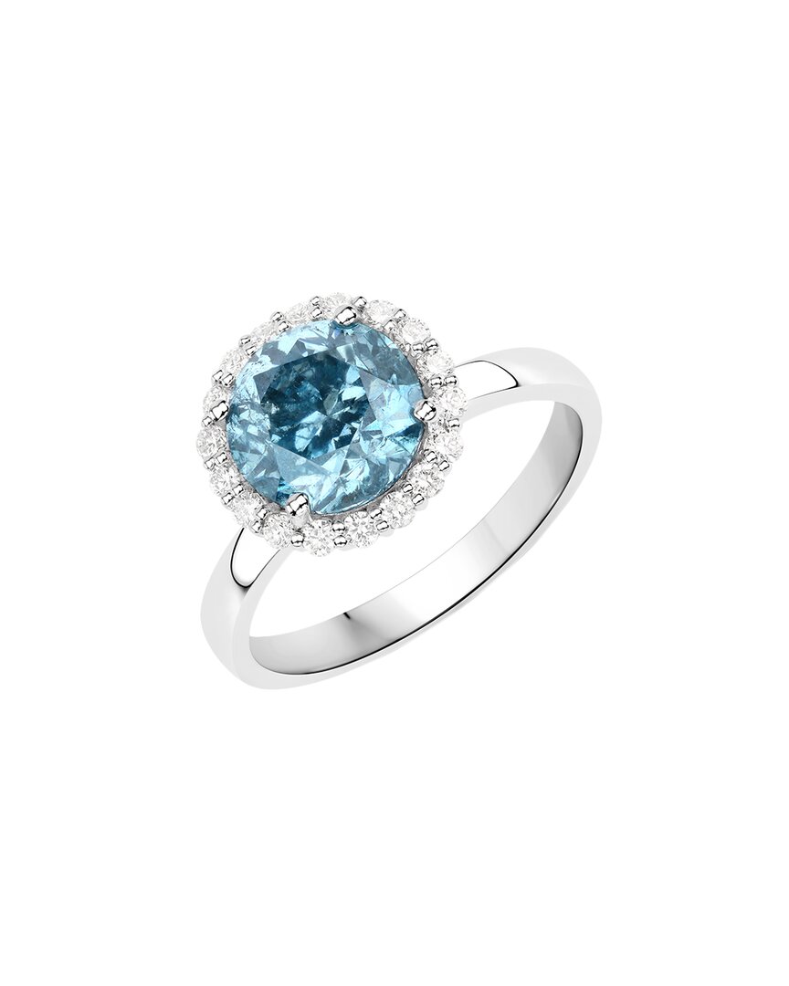 Shop Diana M. Fine Jewelry 14k 2.25 Ct. Tw. Diamond & Blue Diamond Ring