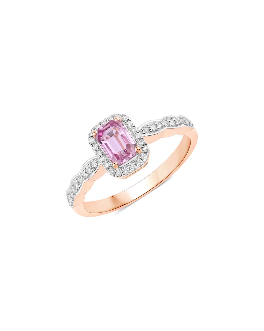 DIANA M. DIANA M. FINE JEWELRY 14K ROSE GOLD 0.80 CT. TW. DIAMOND & PINK SAPPHIRE RING