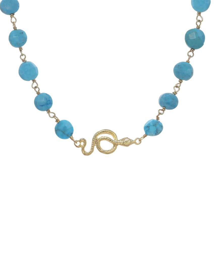 Rachel Reinhardt 14k Over Silver Turquoise Serpent Necklace