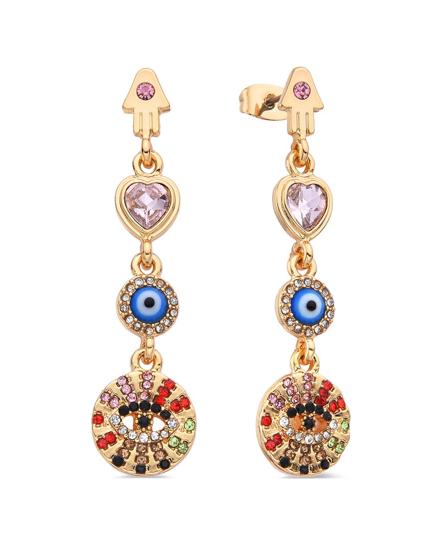 Eye Candy La Ines Protection Hamsa Dangle Earrings