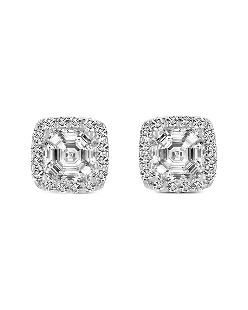 Genevive Silver Cz Halo Studs