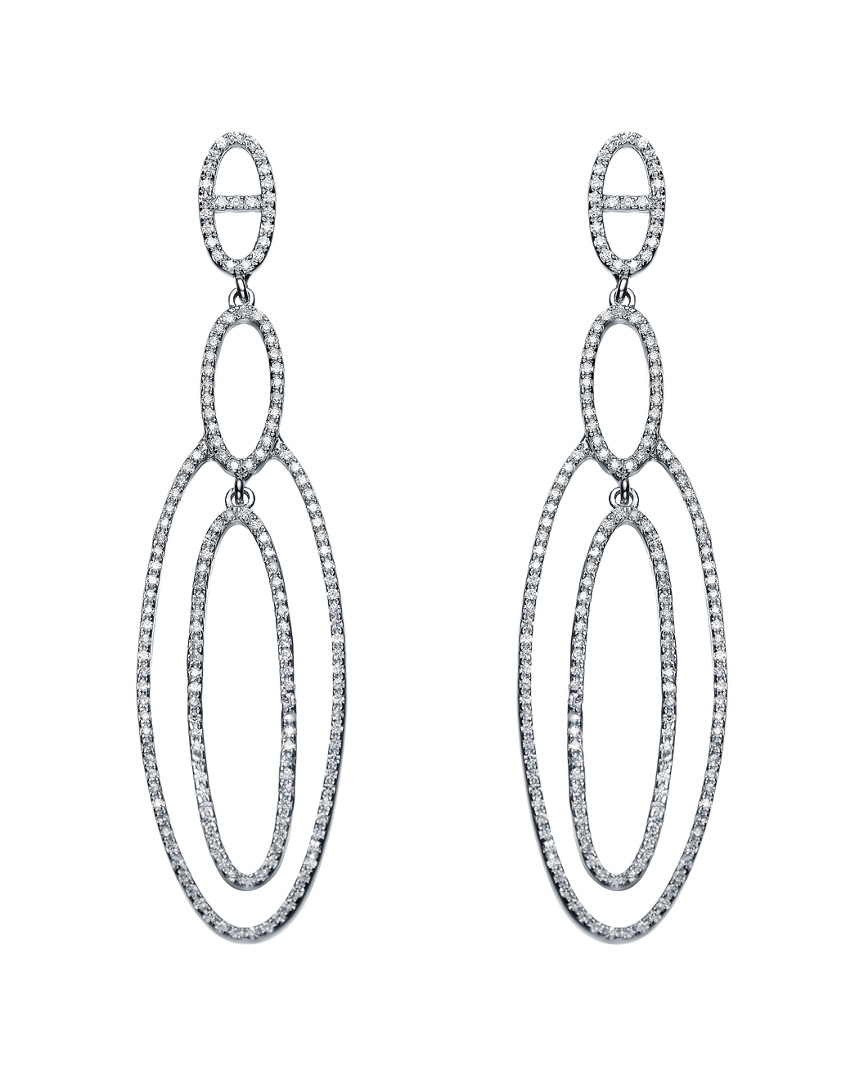 Genevive Silver Cz Earrings