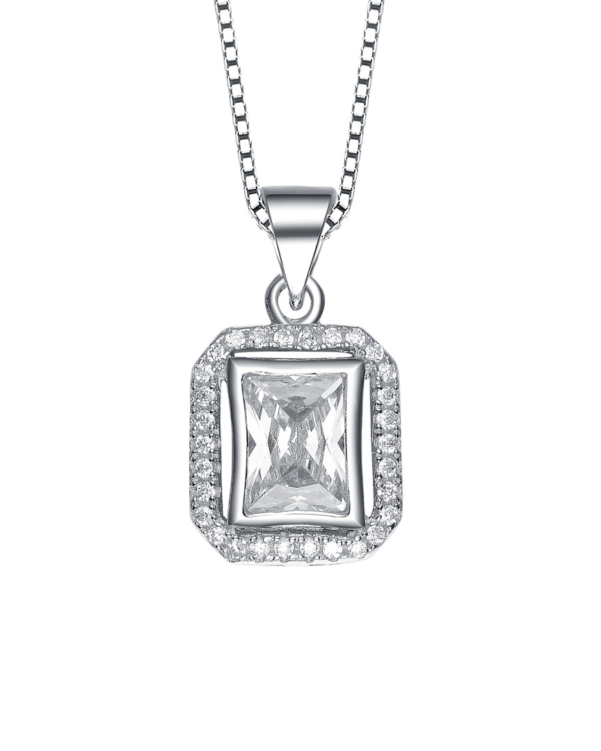 GENEVIVE GENEVIVE SILVER CZ NECKLACE