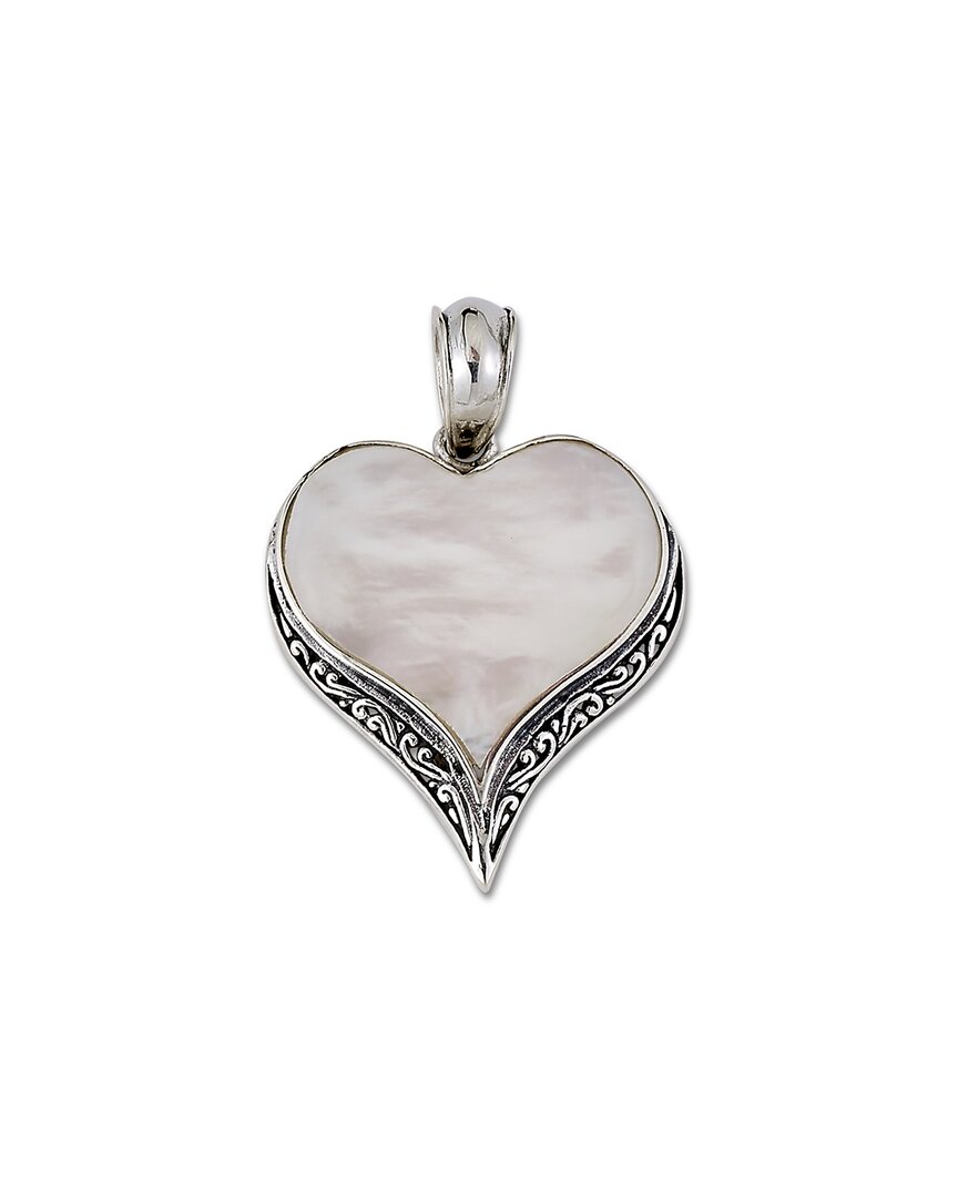 Samuel B. Silver Mother-of-pearl Heart Pendant