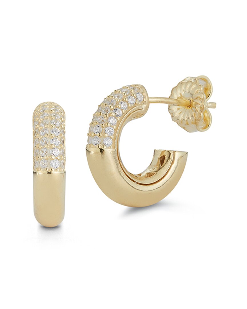 Glaze Jewelry 14k Over Silver Cz Mini Hoop Earrings