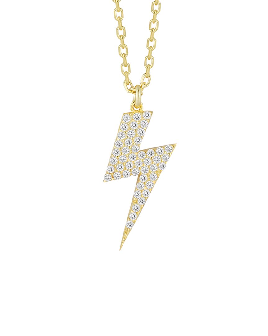 Shop Glaze Jewelry 14k Over Silver Cz Lightning Pendant Necklace