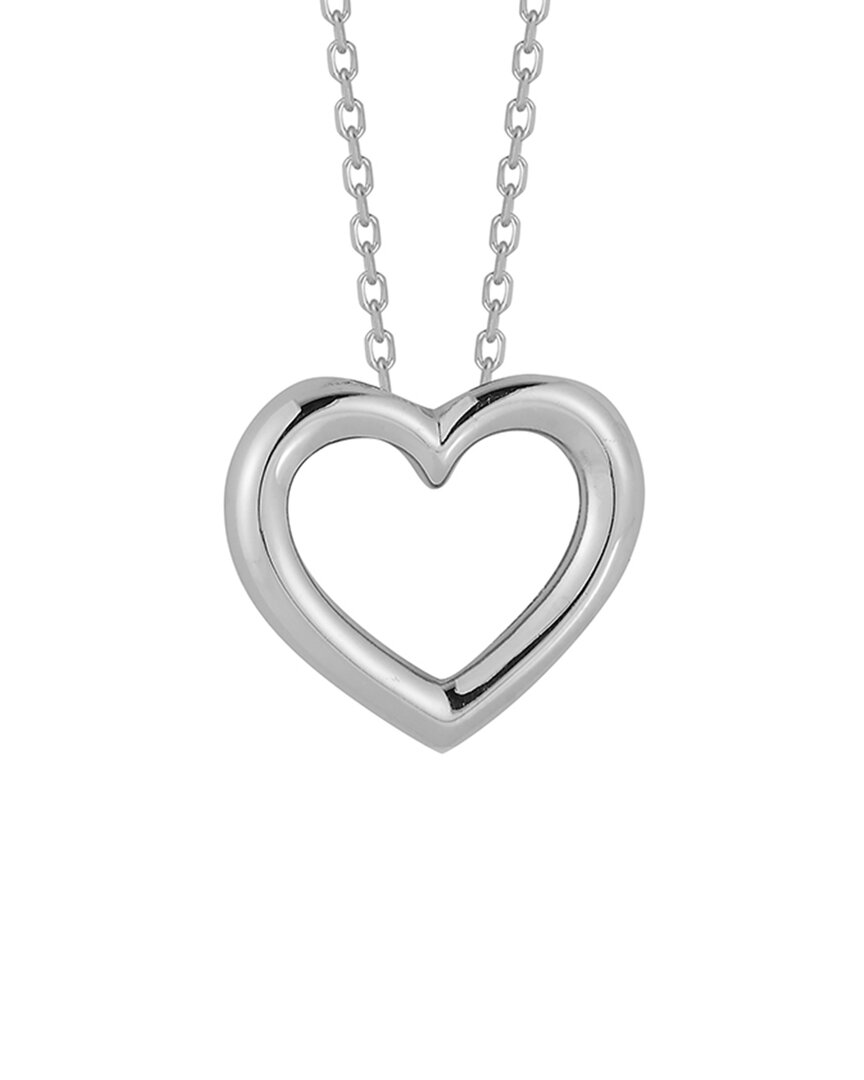 Glaze Jewelry Rhodium Plated Heart Necklace
