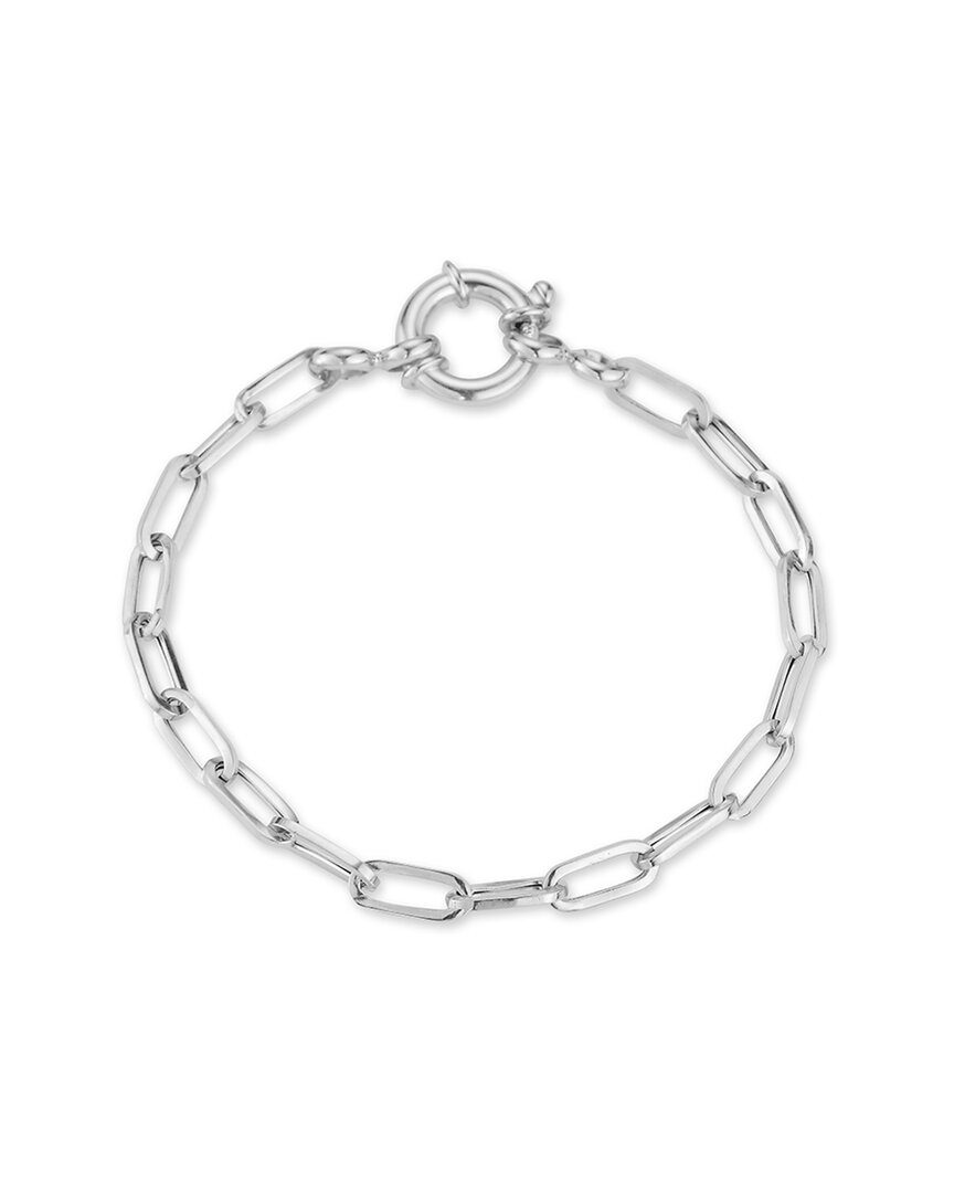 Glaze Jewelry Rhodium Plated Link Bracelet