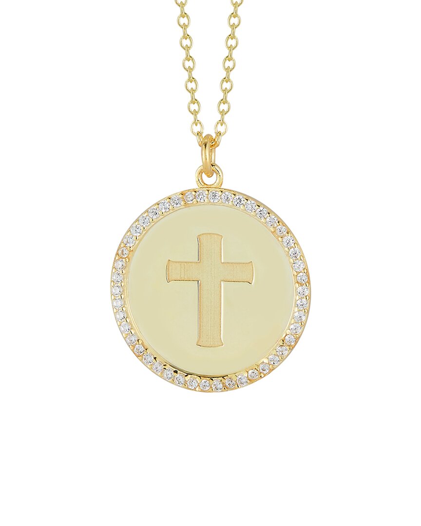 Glaze Jewelry 14k Over Silver Cz Cross Necklace