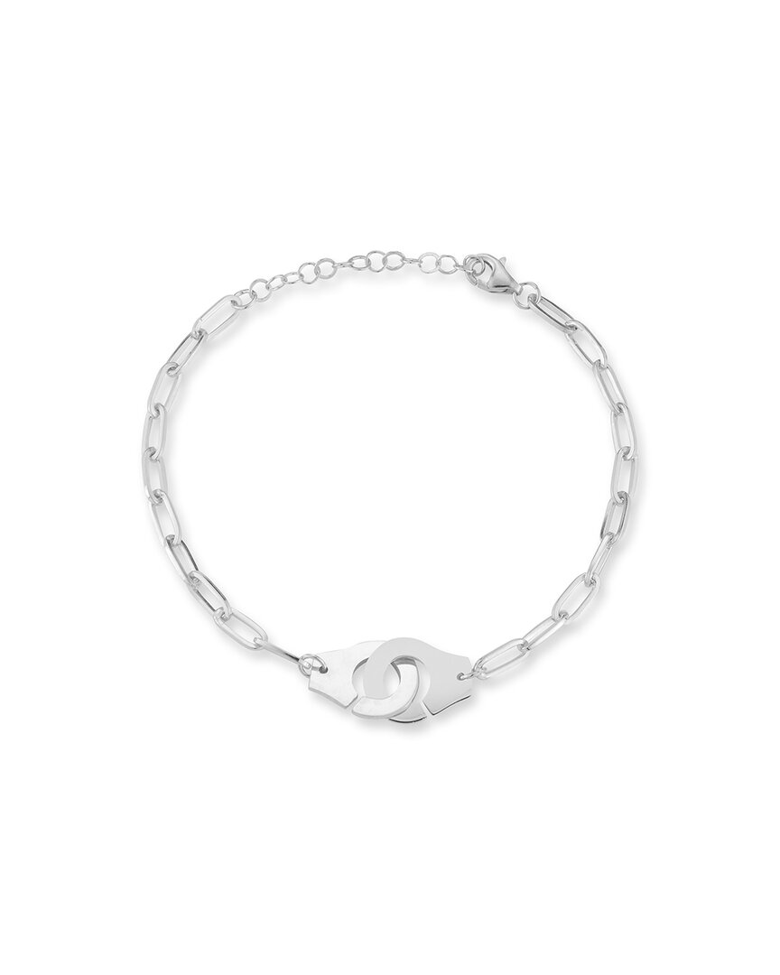 GLAZE JEWELRY RHODIUM PLATED HANDCUFF BRACELET