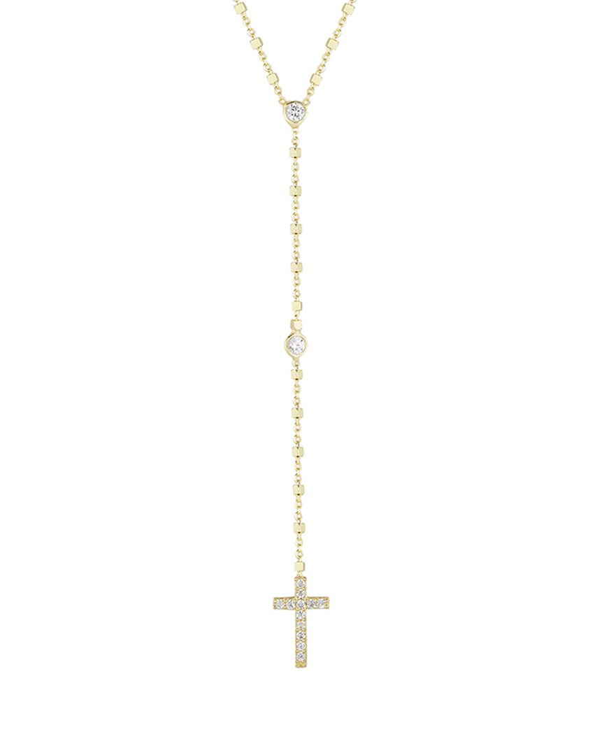 Glaze Jewelry 14k Over Silver Cz Cross Lariat Necklace