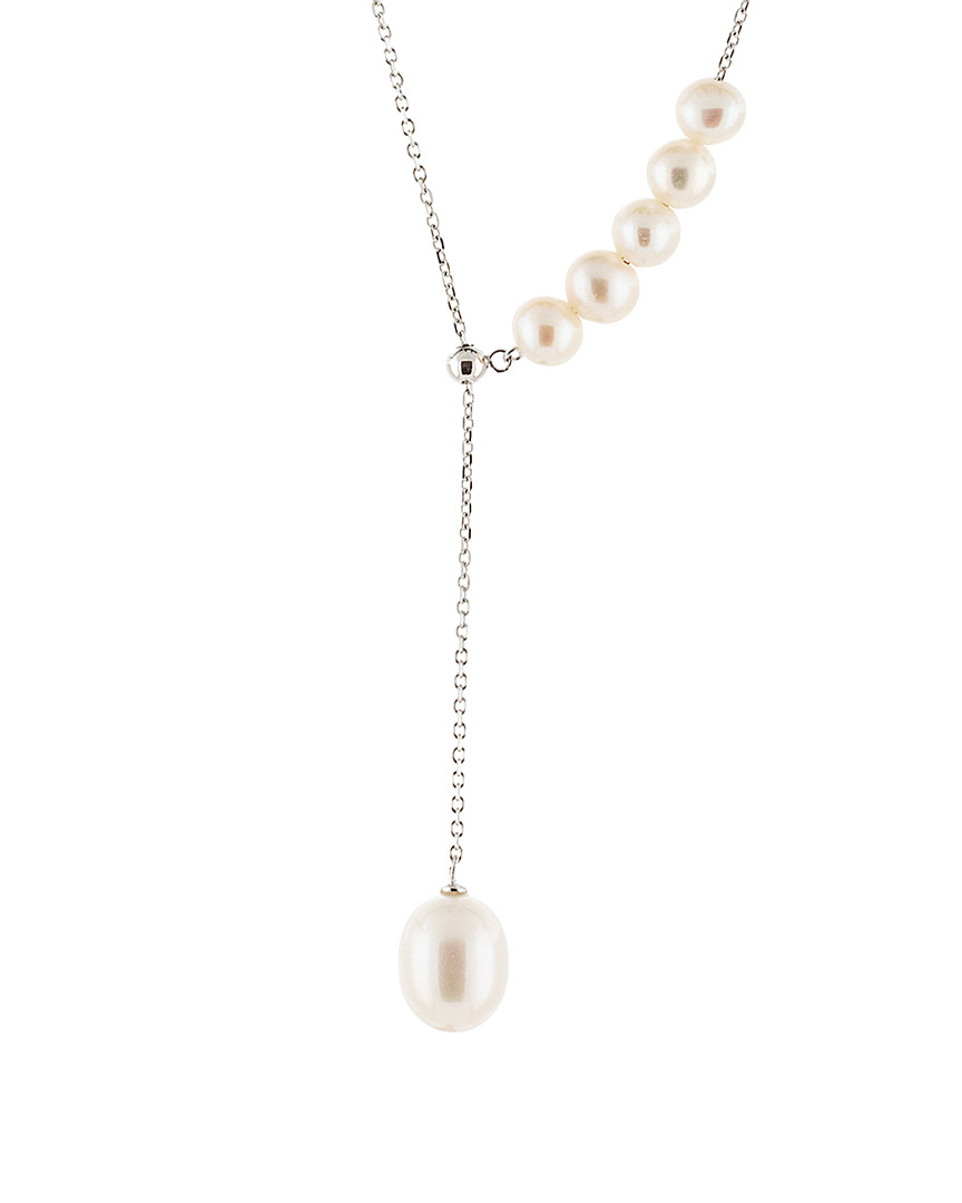 Splendid Pearls Rhodium Plated 8-8.5mm Pearl Necklace