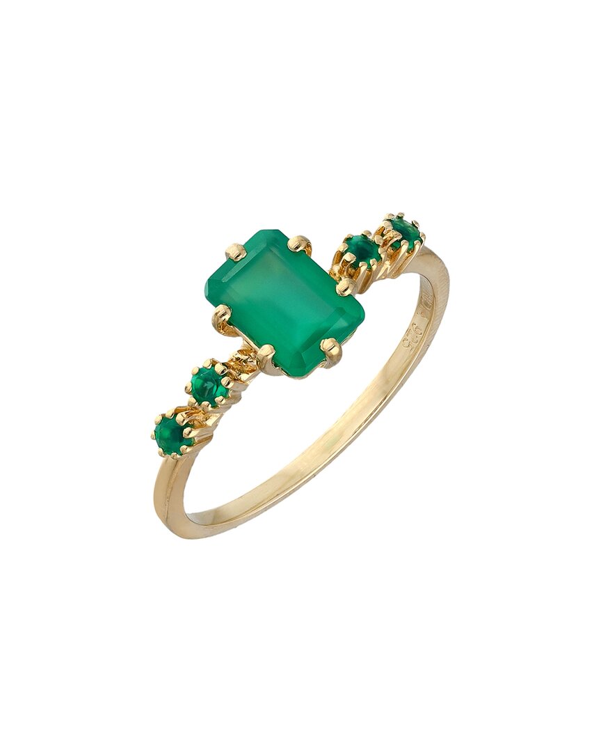 Shop Tiramisu 14k Over Silver 1.03 Ct. Tw. Green Onyx Ring