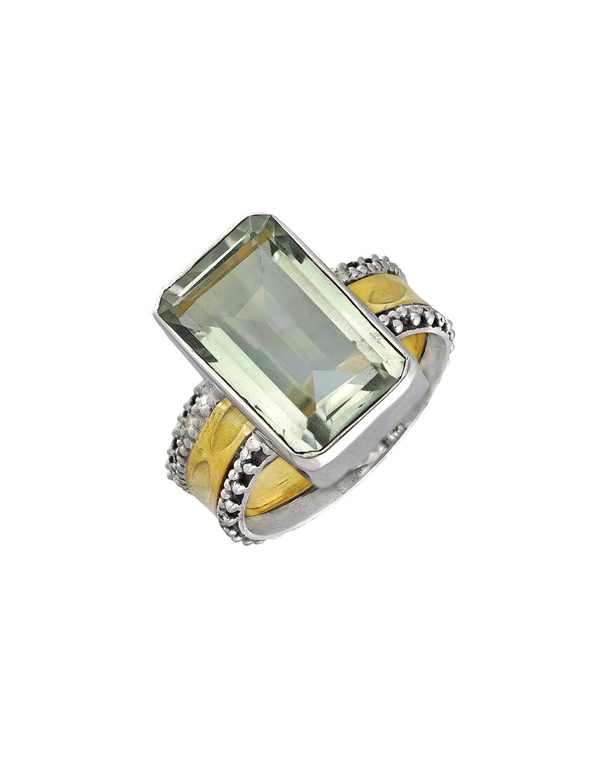 Tiramisu Silver 15.00 Ct. Tw. Green Amethyst Ring