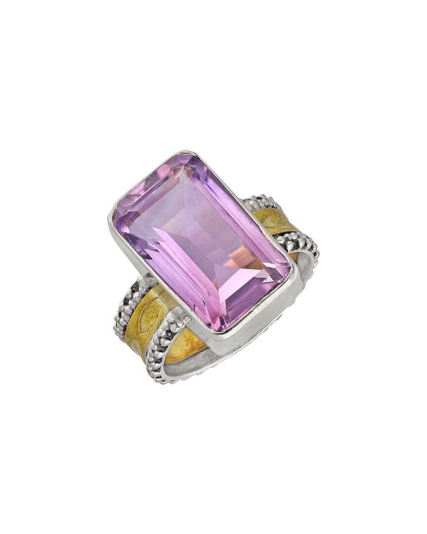 Tiramisu Silver 11.10 Ct. Tw. Amethyst Ring