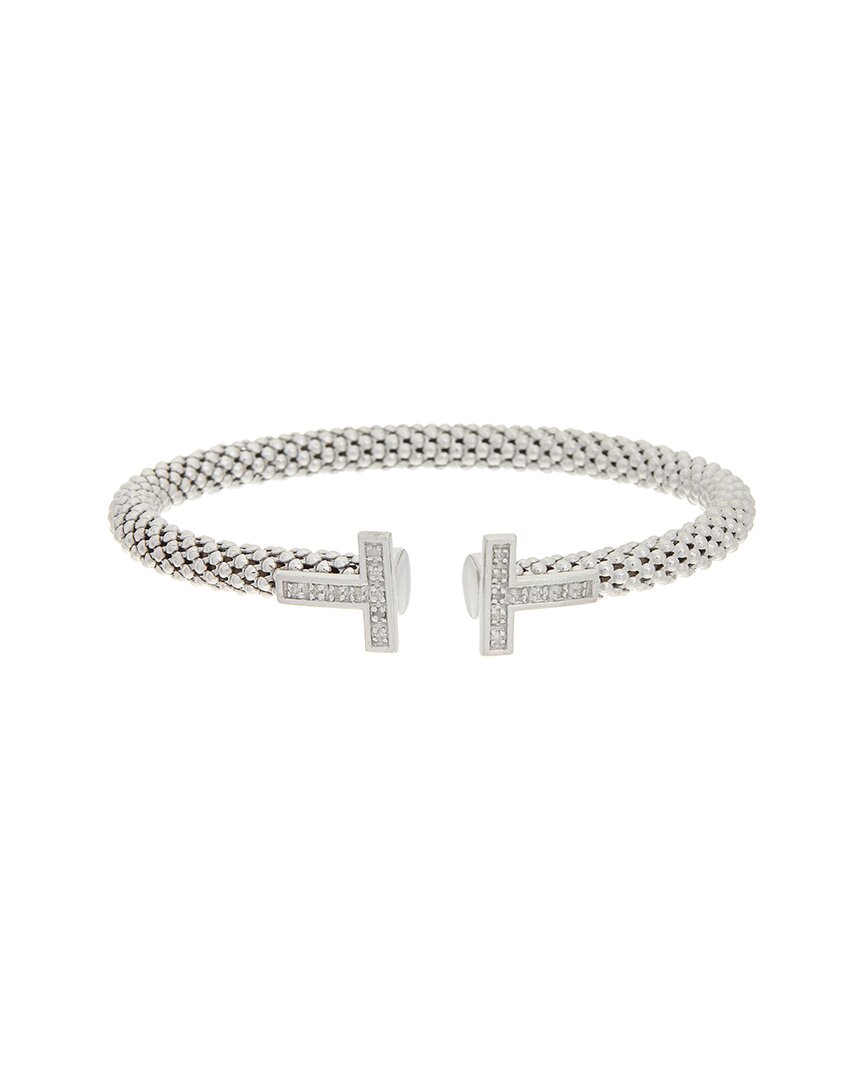 Meshmerise 18k Over Silver 0.20 Ct. Tw. Diamond Bangle Bracelet