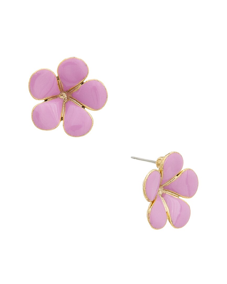 Oscar De La Renta Graphic Flower Stud Earrings In Pink