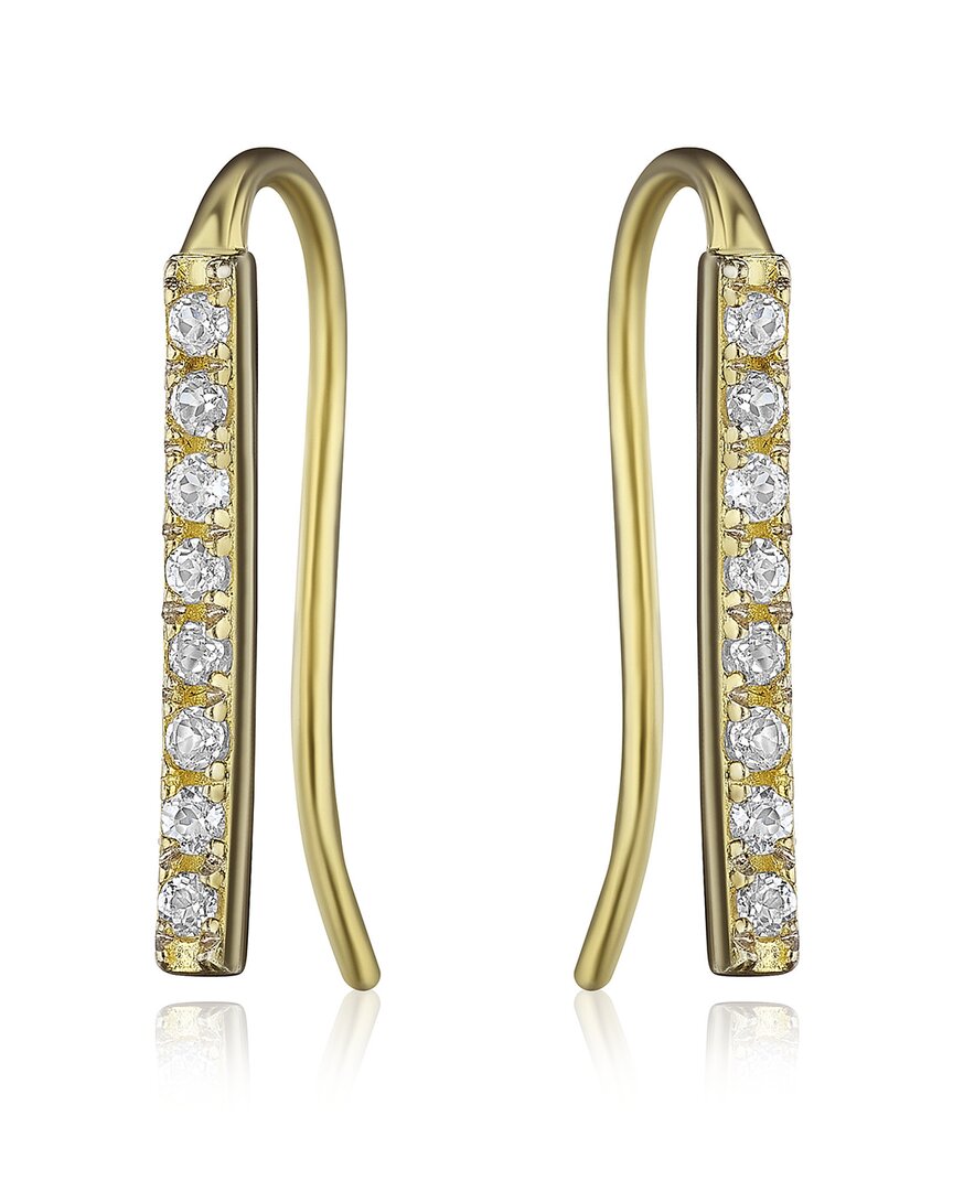 House Of Frosted Lady Silver 1.00 Ct. Tw. White Topaz Earrings In Gold