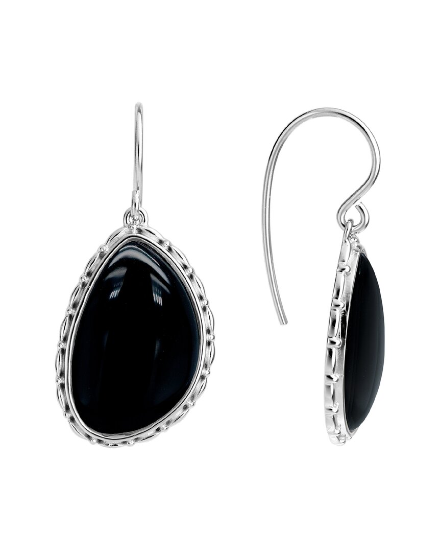 Italian Silver Onyx Dangle Earrings