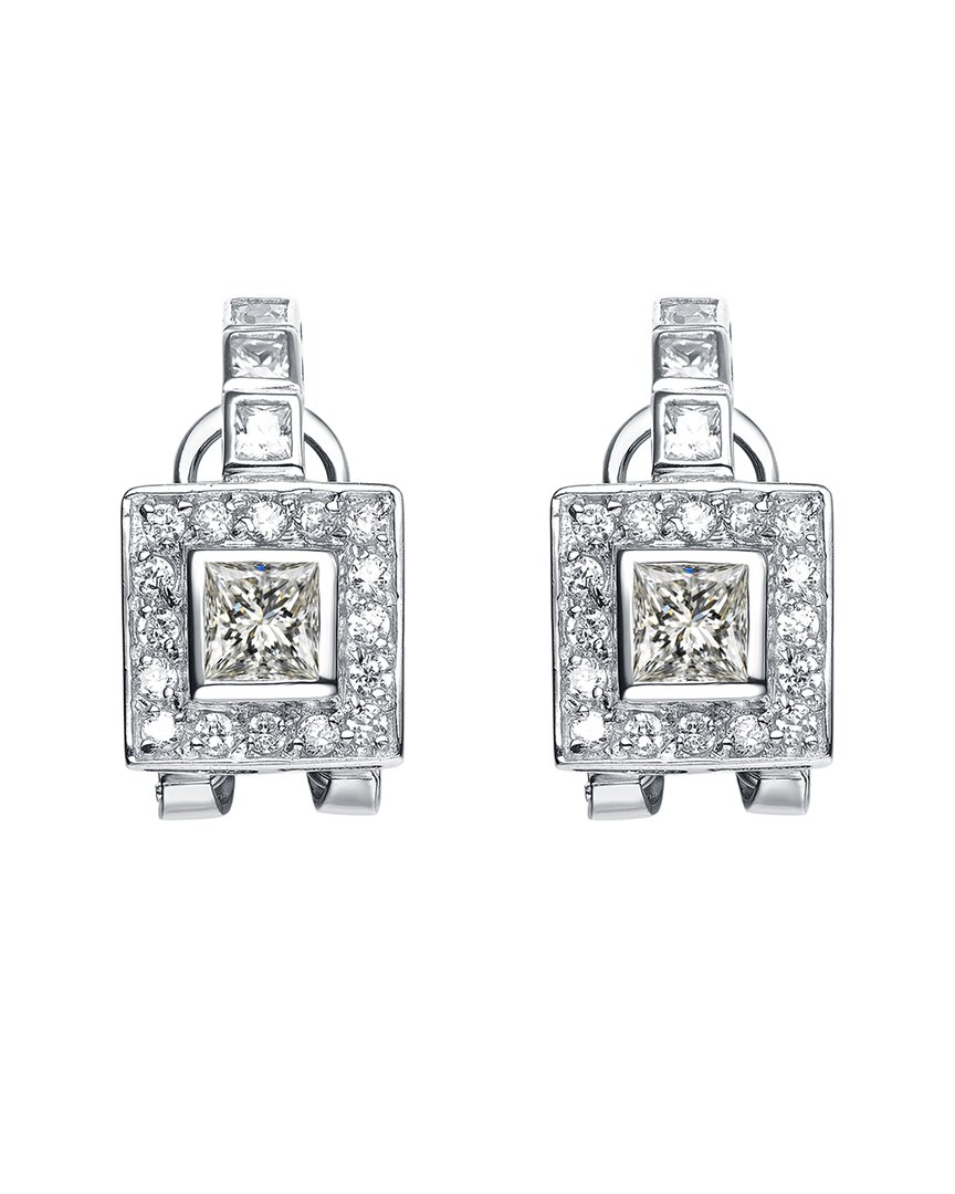 Genevive Silver Cz Drop Earrings