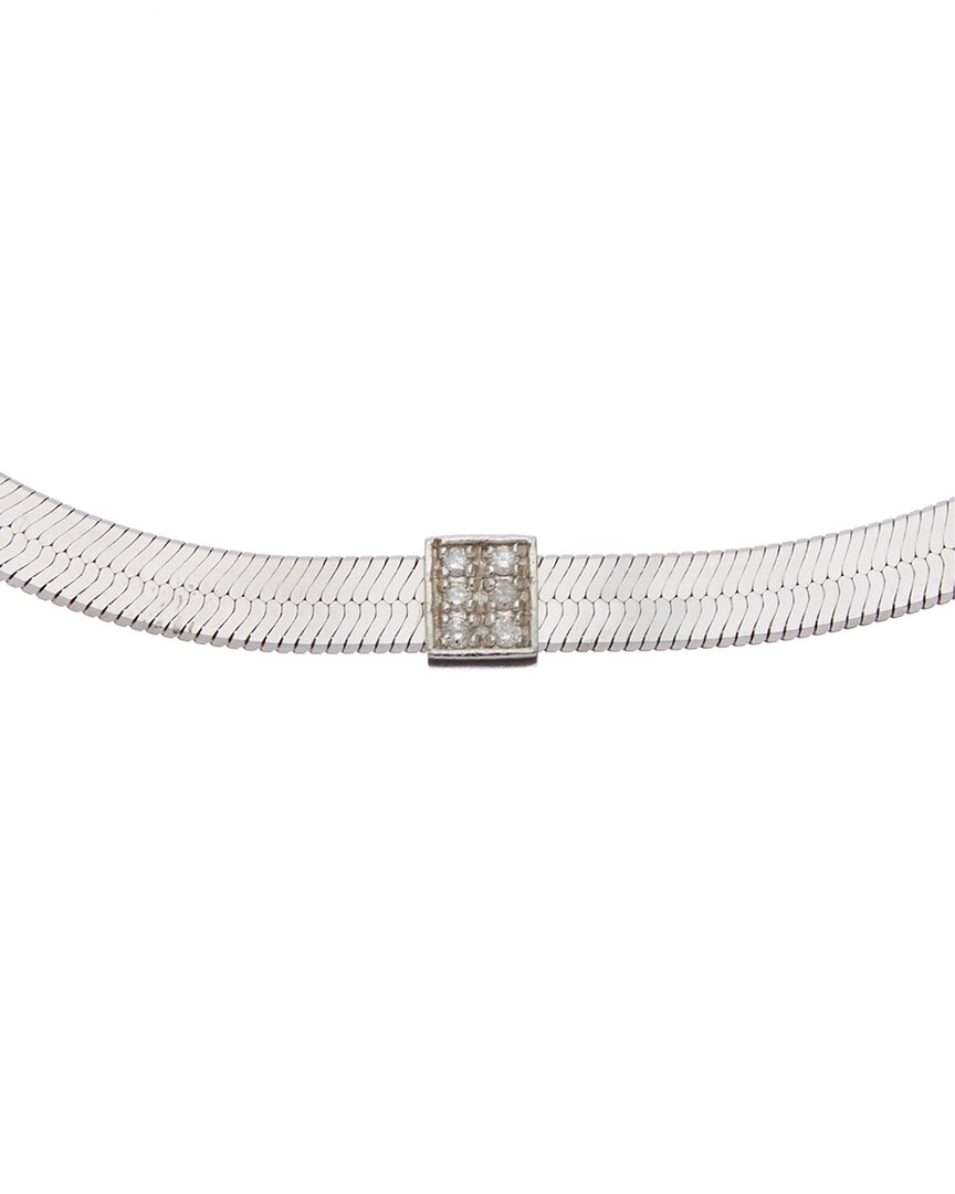 Meshmerise 18k Vermeil 0.06 Ct. Tw. Diamond Herringbone Choker Necklace