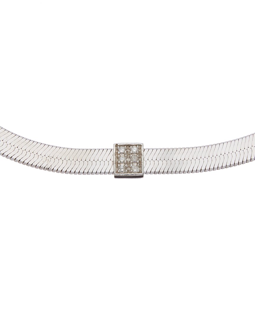 Meshmerise 18k Vermeil 0.06 Ct. Tw. Diamond Herringbone Choker Necklace