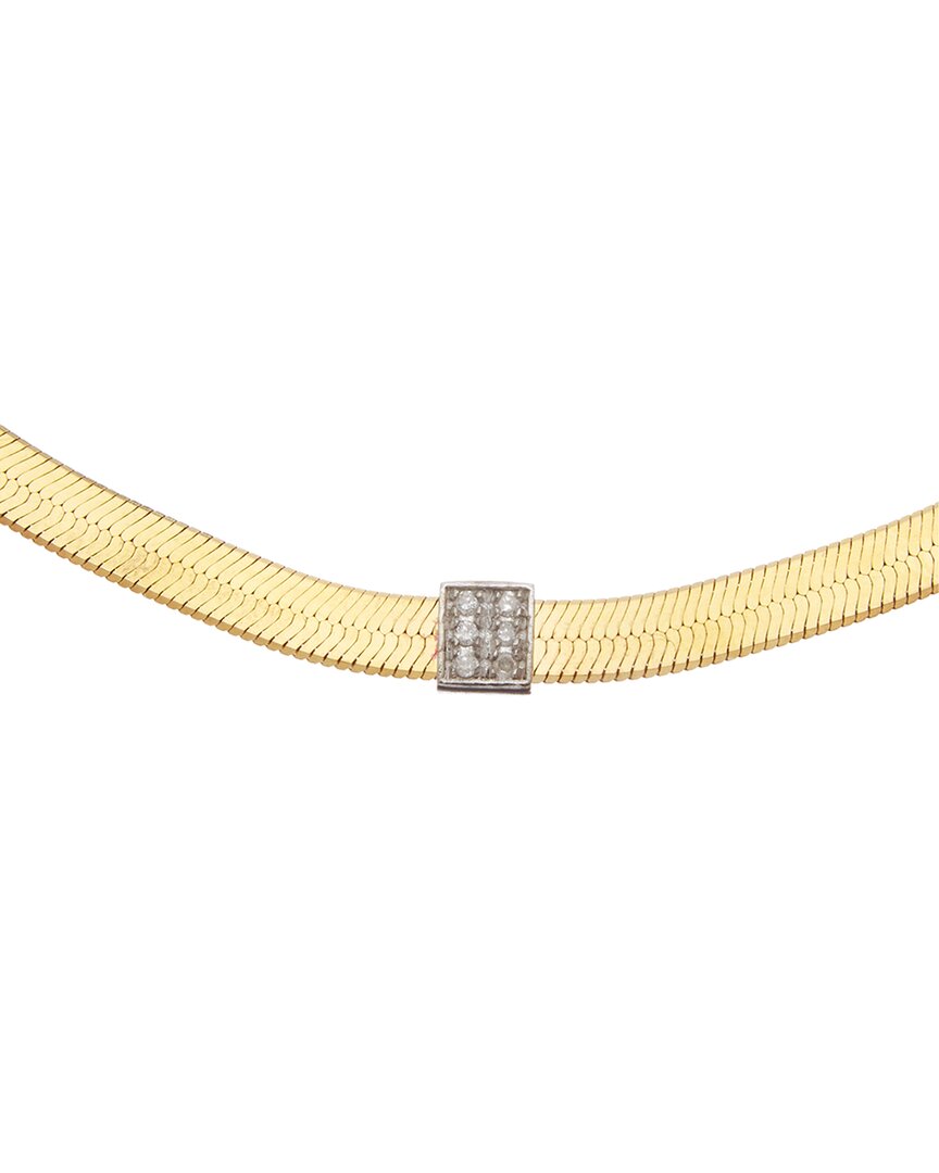 Meshmerise 18k Vermeil Diamond Herringbone Choker Necklace