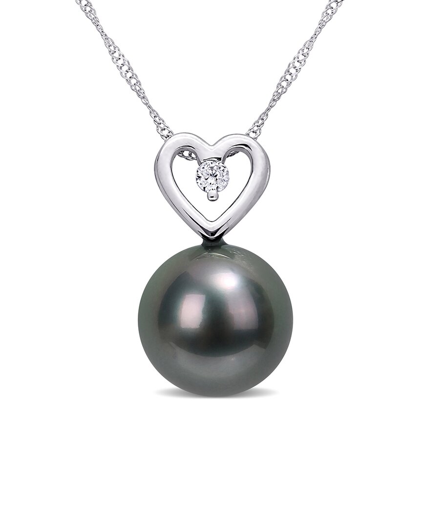 Rina Limor 10k Diamond 9.5-10mm Pearl Necklace