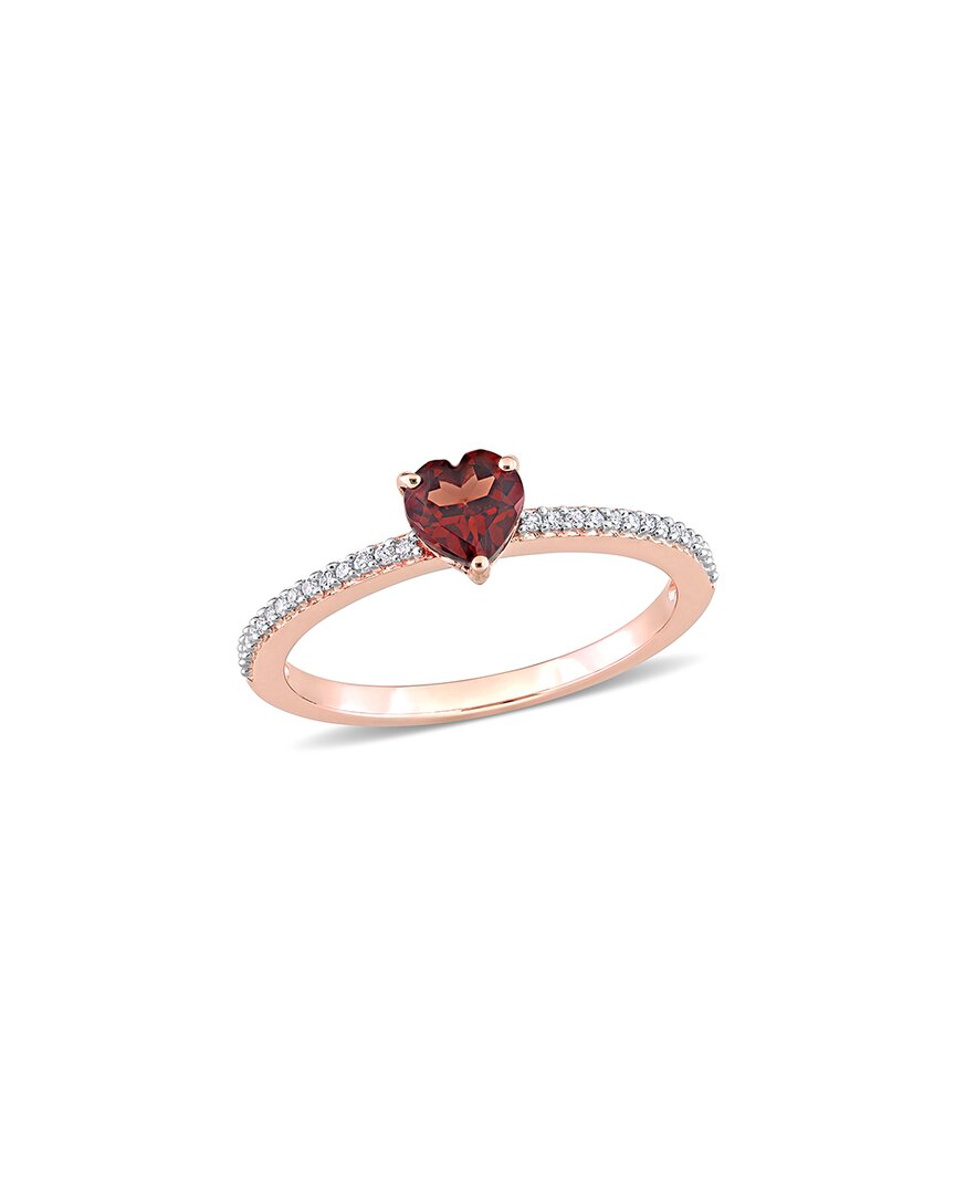 Rina Limor 10k Rose Gold 0.61 Ct. Tw. Diamond & Garnet Ring