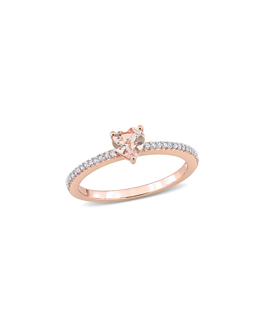 Rina Limor 10k Rose Gold 0.58 Ct. Tw. Diamond & Morganite Ring