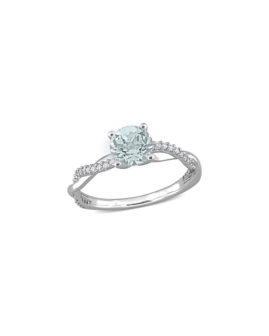 Rina Limor 14k 1.15 Ct. Tw. Diamond & Aquamarine Ring