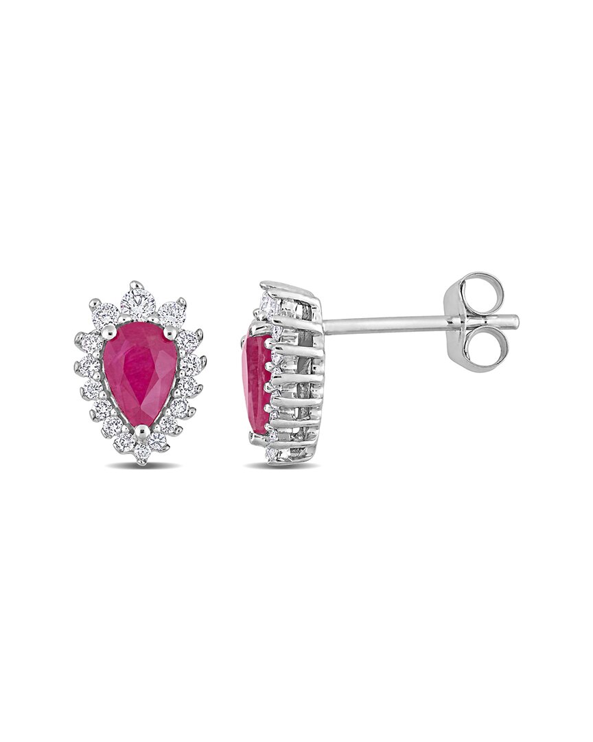 Rina Limor 14k 1.25 Ct. Tw. Diamond & Ruby Earrings