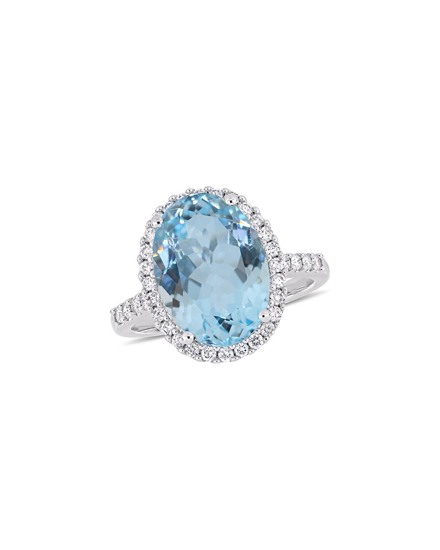 Rina Limor 14k 7.65 Ct. Tw. Diamond & Blue Topaz Ring