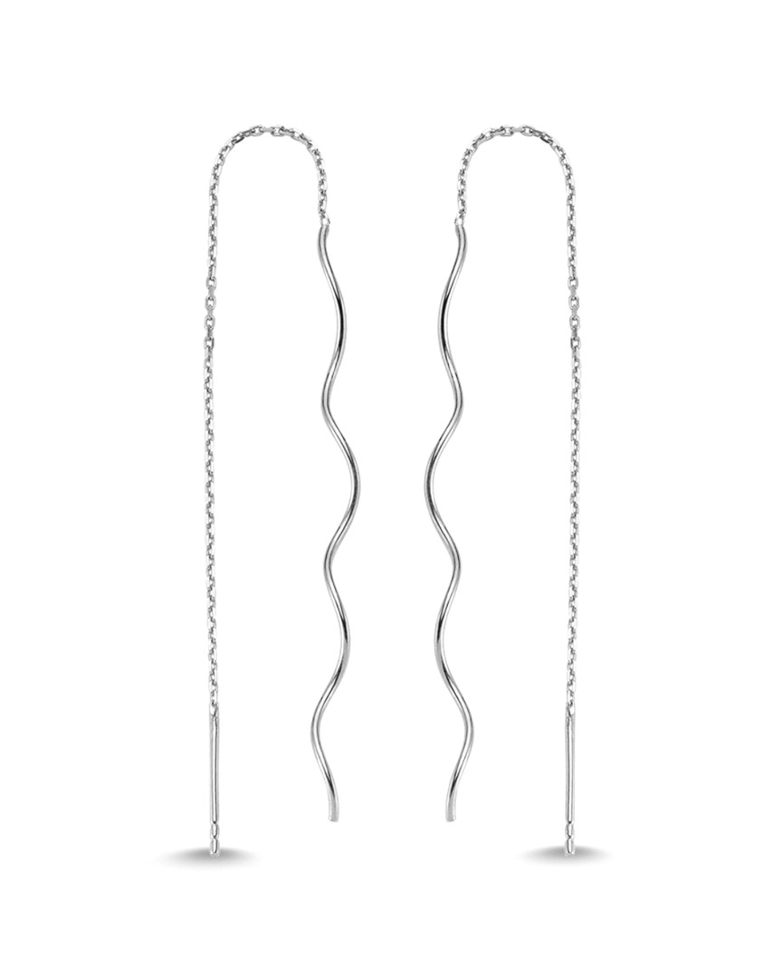 Amorium 18k Over Silver Threader Earrings In Metallic
