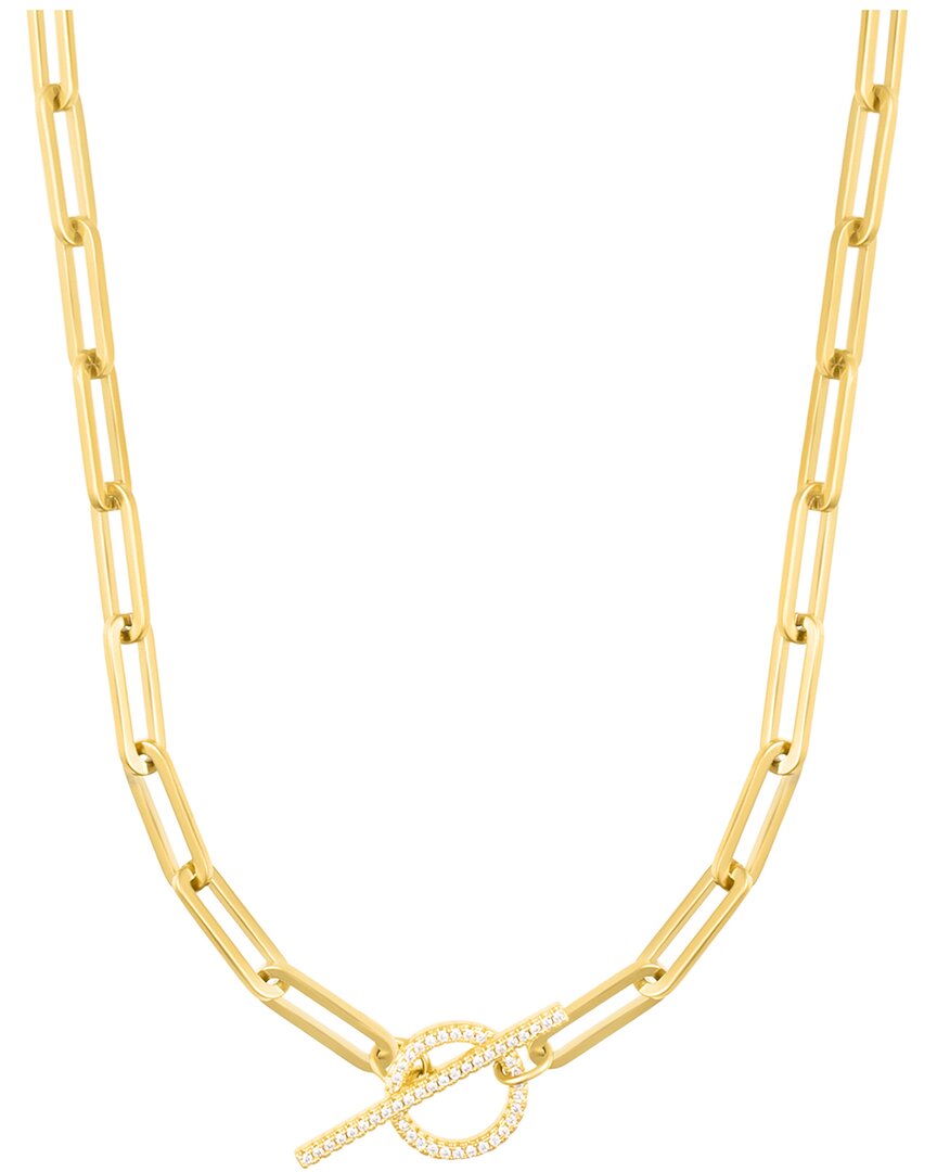 Adornia Gold Cubic Zirconia Paperclip Toggle Necklace