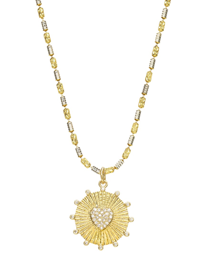 Shop Rachel Reinhardt 14k & Silver Cz Heart Necklace