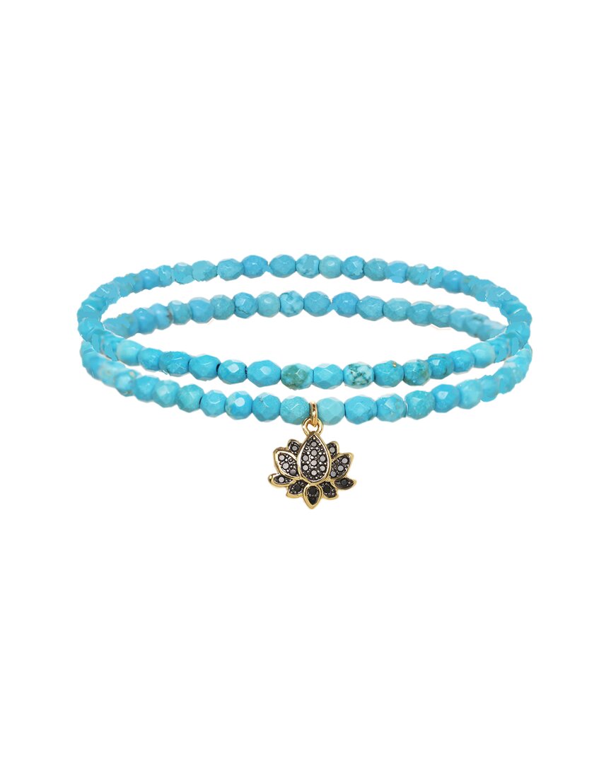 Shop Rachel Reinhardt 18k Filled Cz Lotus Bracelet