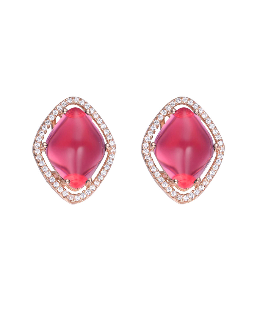 free shipping and returns Genevive 14k Rose Gold CZ Studs